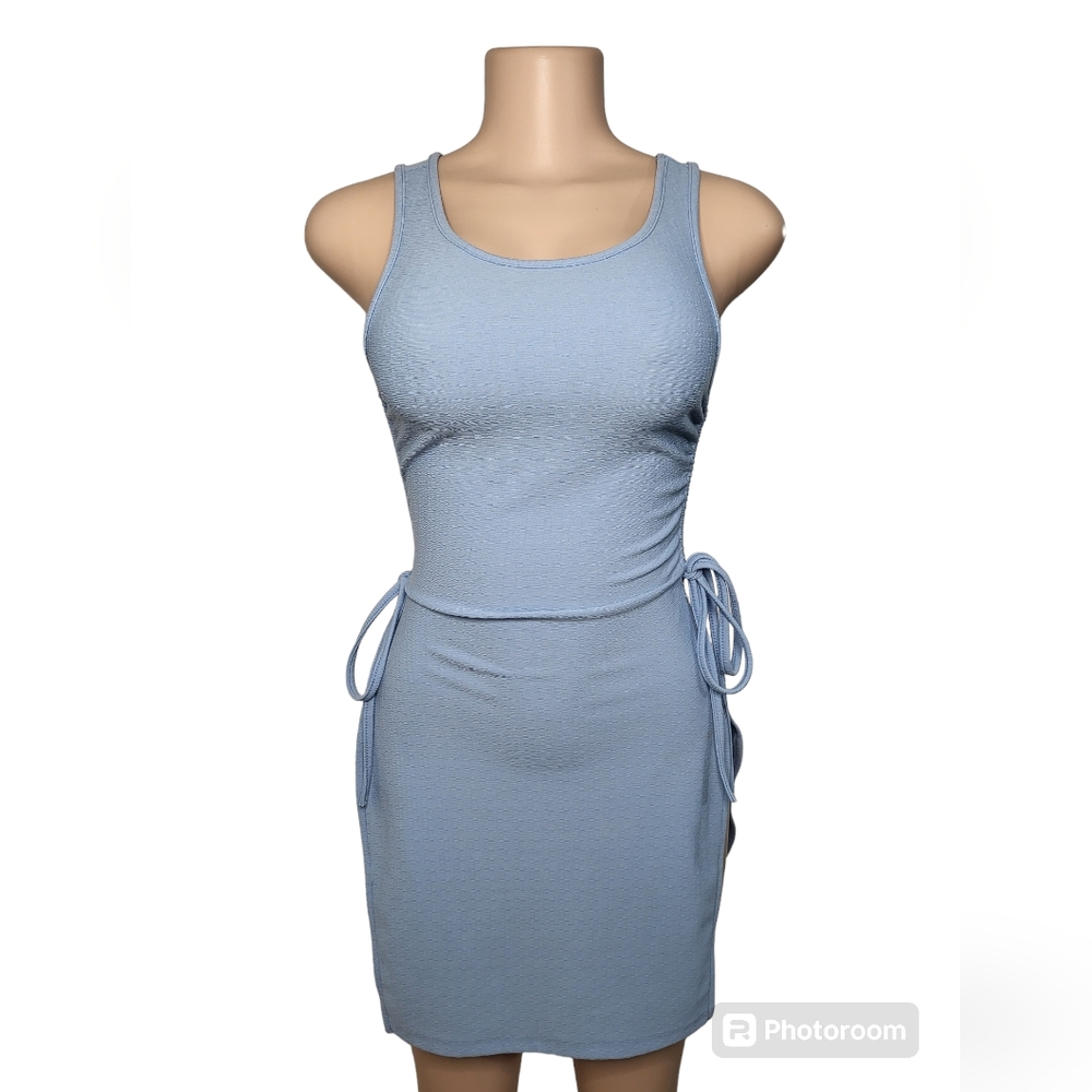 SHEIN Drawstring Side Split Ruched Bodycon Dress - Picture 2 of 12